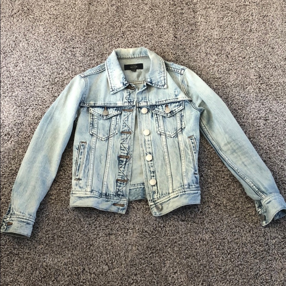 Super cute distressed denim jacket by J Crew EUC